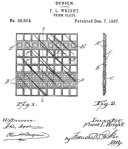 D28,004 · Wright · "Design for a Prism-Plate"