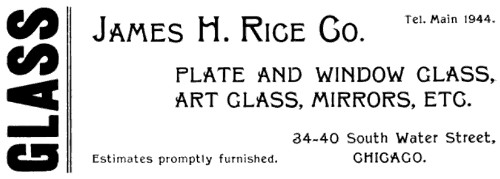 James H. Rice Co. ad from Book of the Annual Exhibition of the Chicago Architectural Club · 1899