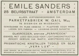 Emile Sanders ad in 1-Mar-1912 De Architect