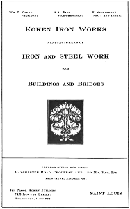 Koken Iron Works ad from Catalogue of the Annual Exhibition of the Saint Louis Architectural Club, 1899