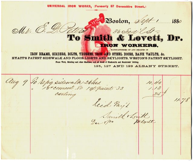 Smith & Lovett bill to Rogers · 1880