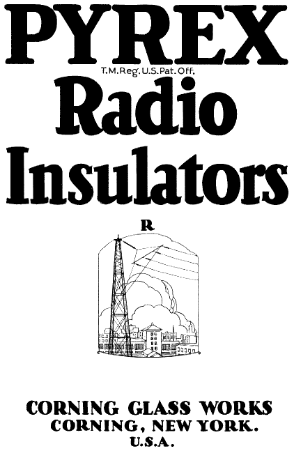 Pyrex Radio Insulators - Front Cover